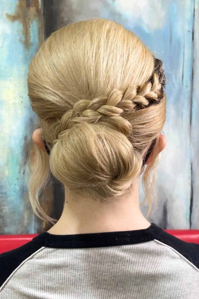 Elegant Side Braid and Smooth Low Bun