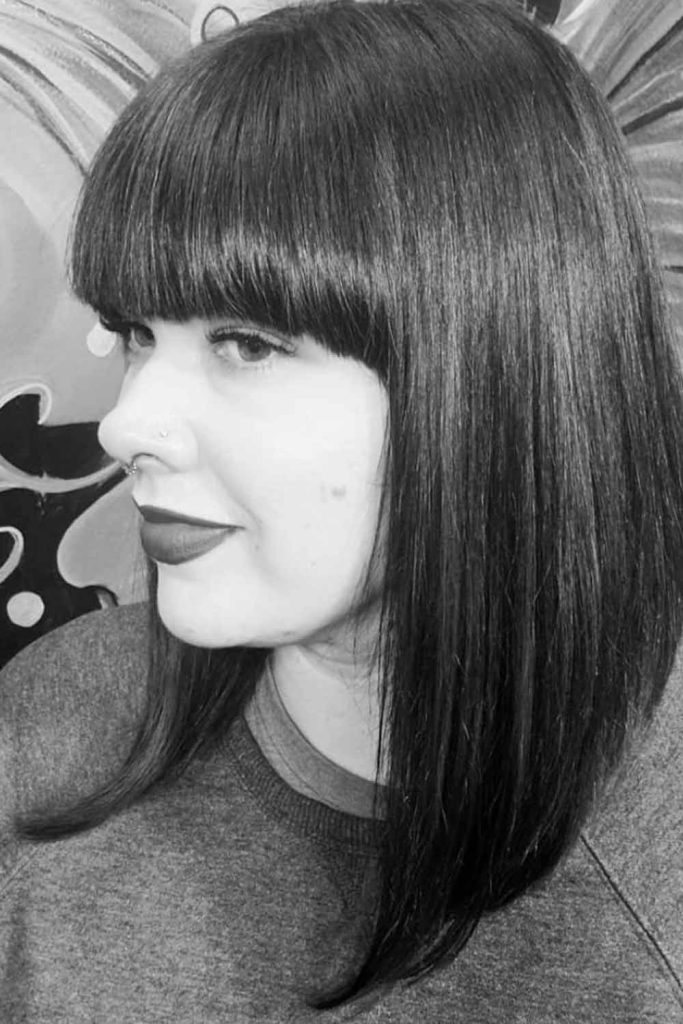Blunt Bangs with Sleek Bob